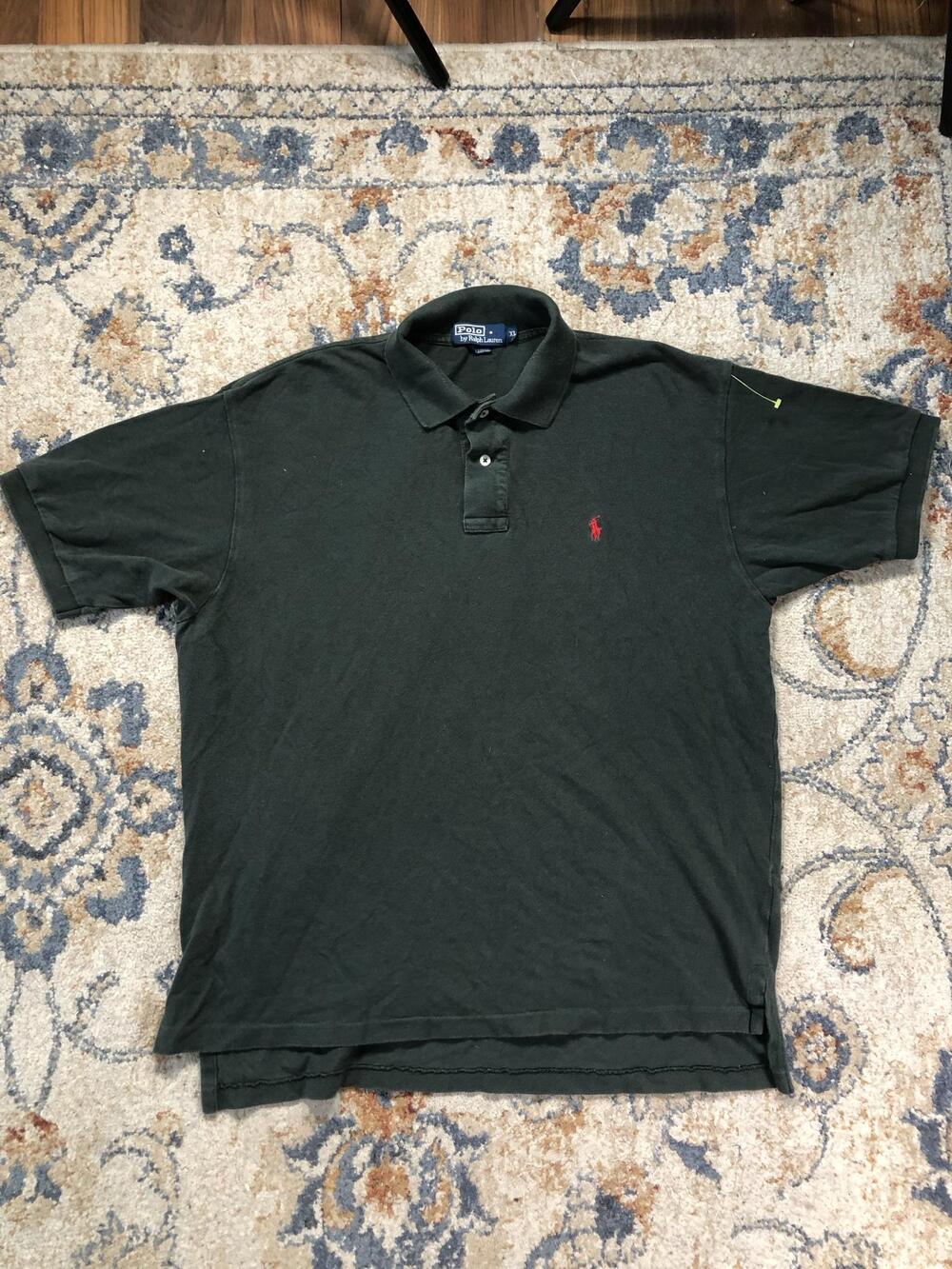 Polo By Ralph Lauren Polo Shirt Mens XL Green Solid Pony Logo Short Sleeve